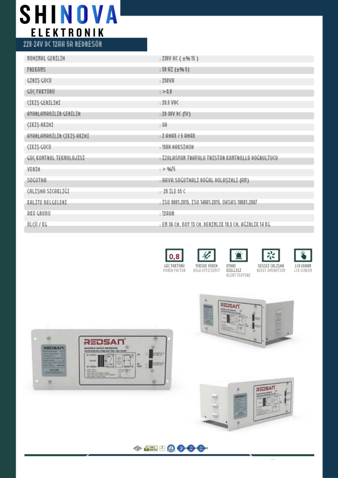 BAR 220 / 24VDC 12 AH 5A REDRESÖR
